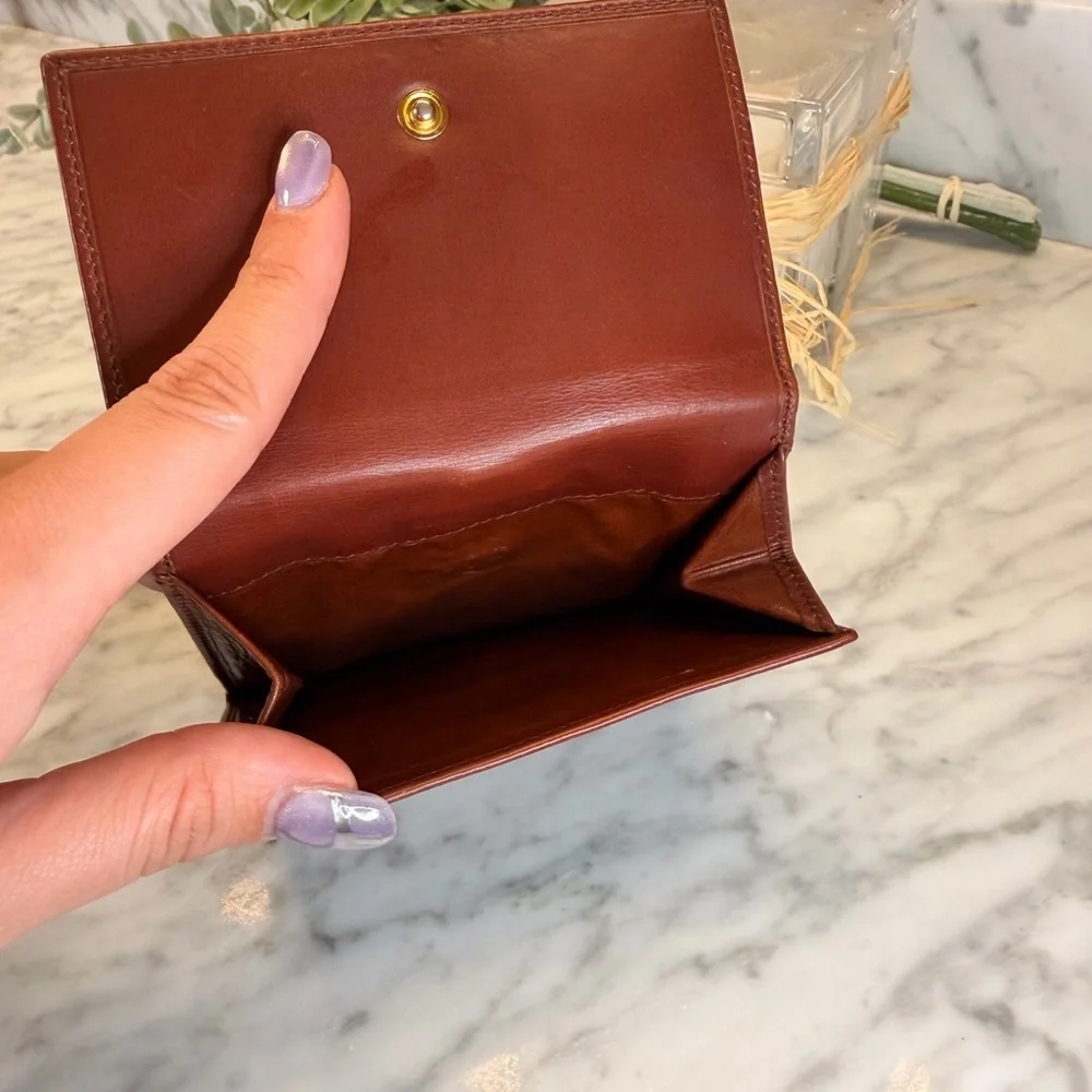 Salvatore Ferragamo Rich Brown Wallet with Gold Clasp EUC - Picture 6 of 6